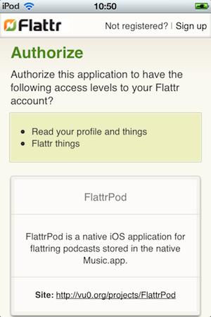 Flattr login