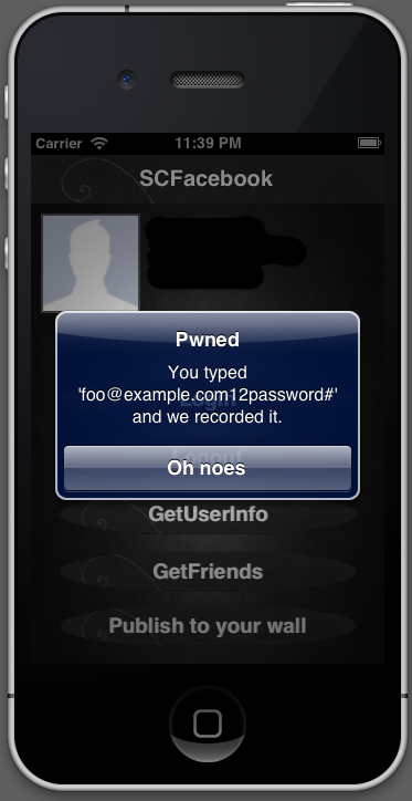 UIAlertView with 'foo@example.com12password#' in it